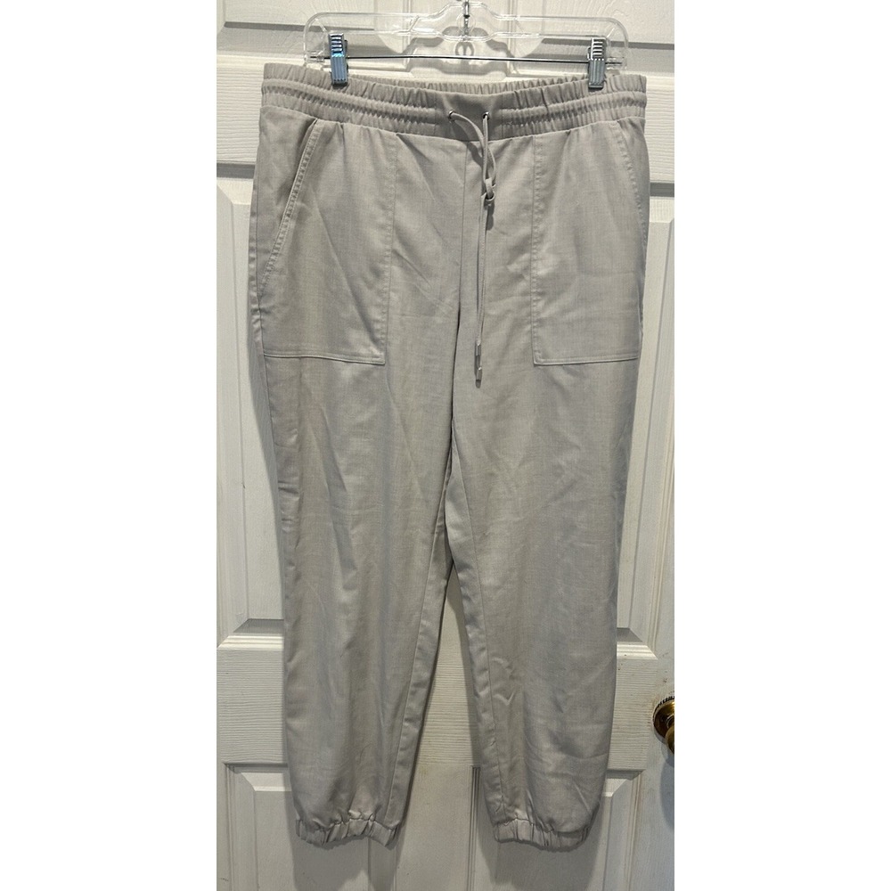 Nine West Womens‎ Gray Elastic Waist Drawstring Jogger Pants Large Relaxed Fit